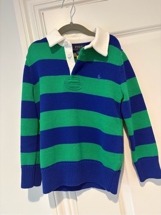 Polo Ralph Lauren Other - Polo by Ralph Lauren Green & Blue Striped Rugby Crewneck Sweater
